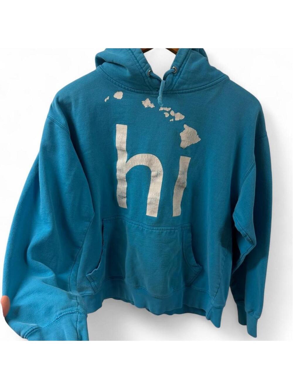 Blue Hawaii Basic Winter Cold Calm Comfy Woman's Gym Hoodie Size M